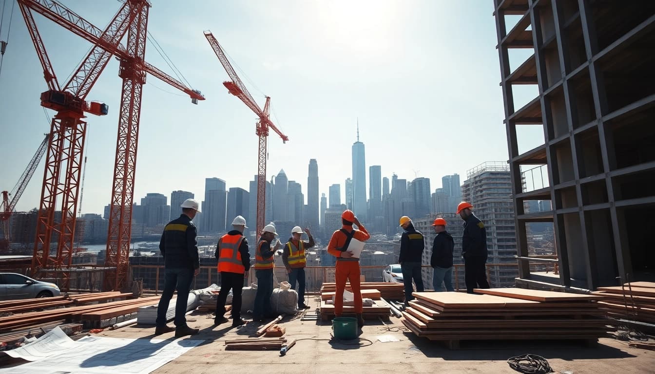 Showcase construction site featuring New York Commercial General Contractor team at work