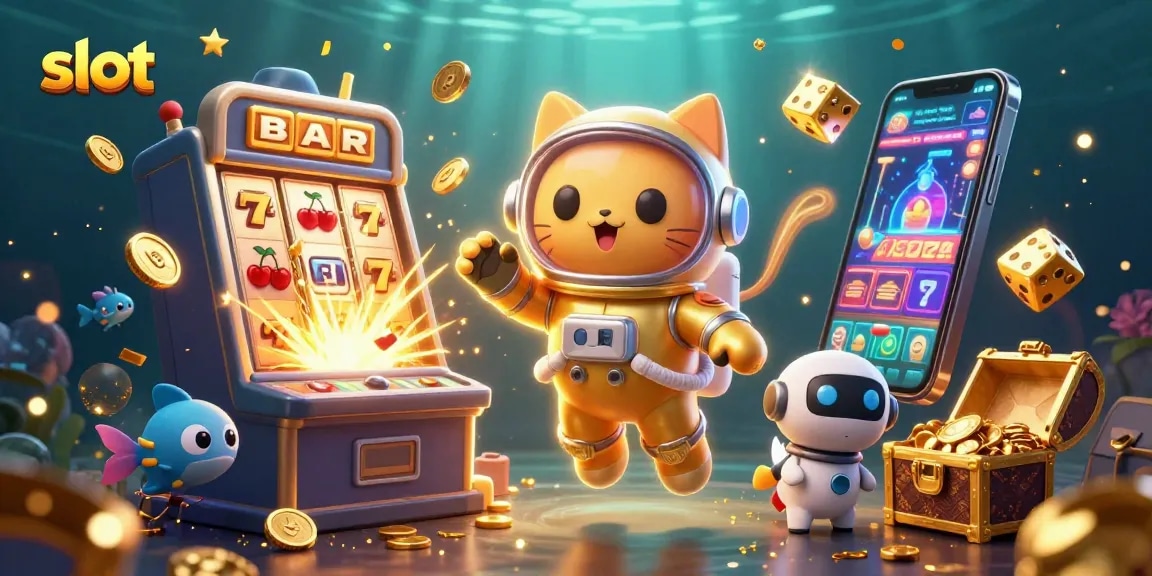 Spin the jackpot slots with vibrant characters and thrilling elements in this casino scene.