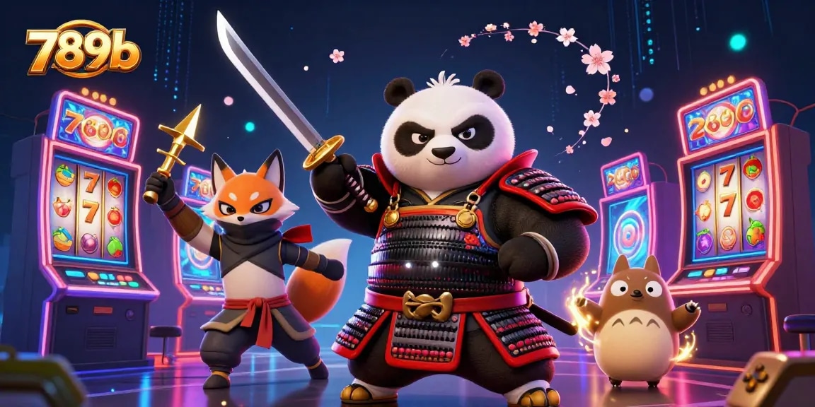 Engage in epic gameplay at 789b with vibrant characters, spinning slot machines, and dynamic energy.