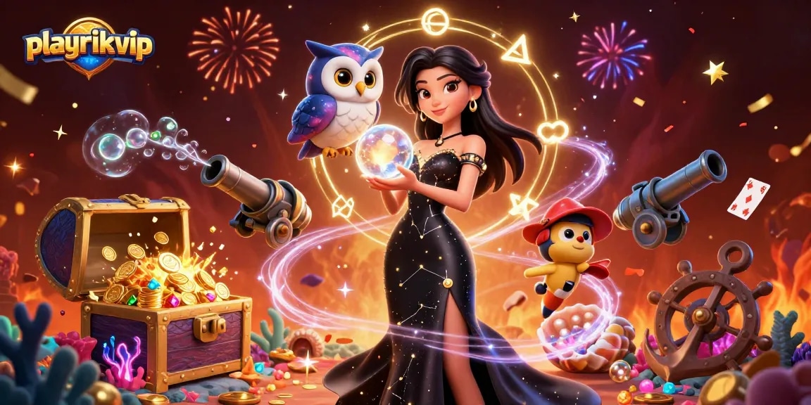 Experience the thrill of playrikvip with an engaging casino scene filled with mystical elements and games.