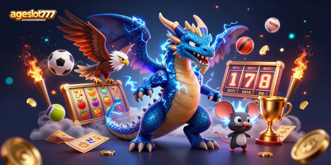 Engage in thrilling games with agen slot777, featuring colorful slot reels and dynamic characters.