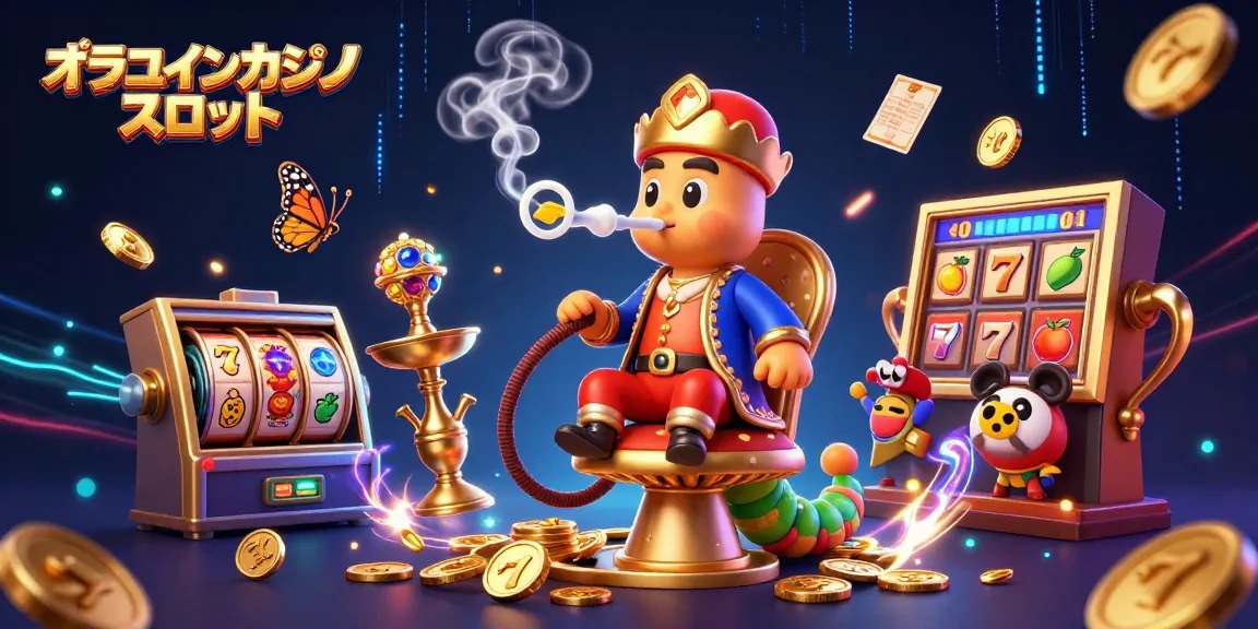 オンラインカジノ スロットの魅力を発揮するスロットリールに包まれたカメのキャラクター。