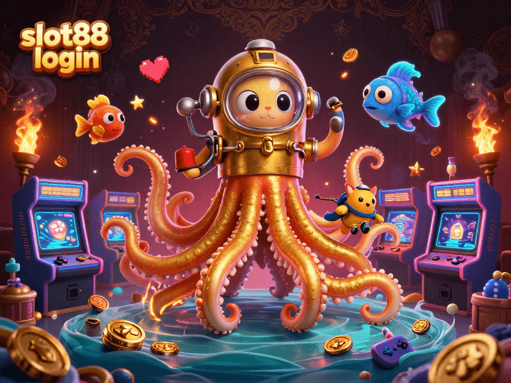 Slot88 login untuk game slot dengan karakter unik dan elemen perjudian yang menarik.