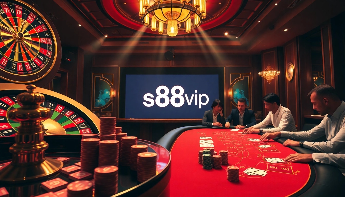 S88vip high-stakes roulette scene featuring vibrant colors and eager players at a luxurious casino table.