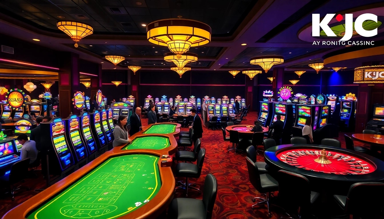 Casino gaming experience at KJC AC featuring tables, cards, and slots.