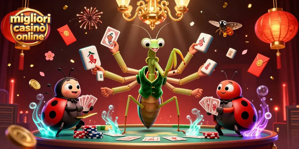 Scopri i migliori casinò online in un'illustrazione ricca di dettagli e colori vibranti.