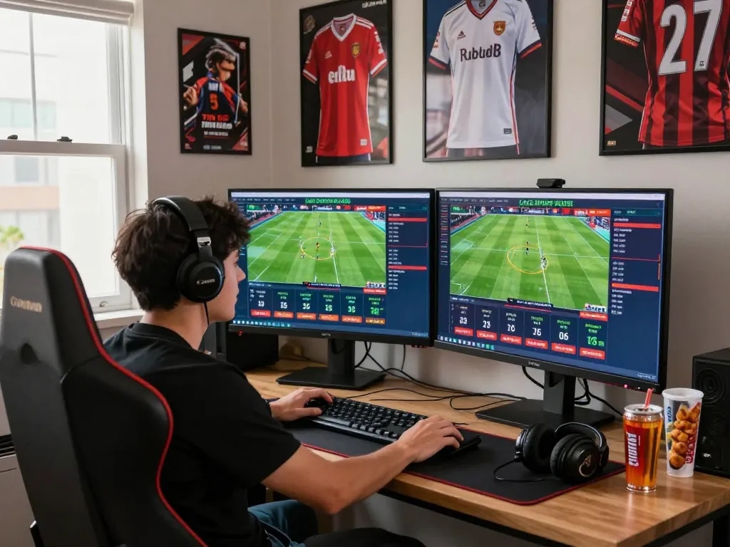 TIN TỨC hubet88 - Exciting online betting environment with live sportsbook displays and gamer atmosphere.