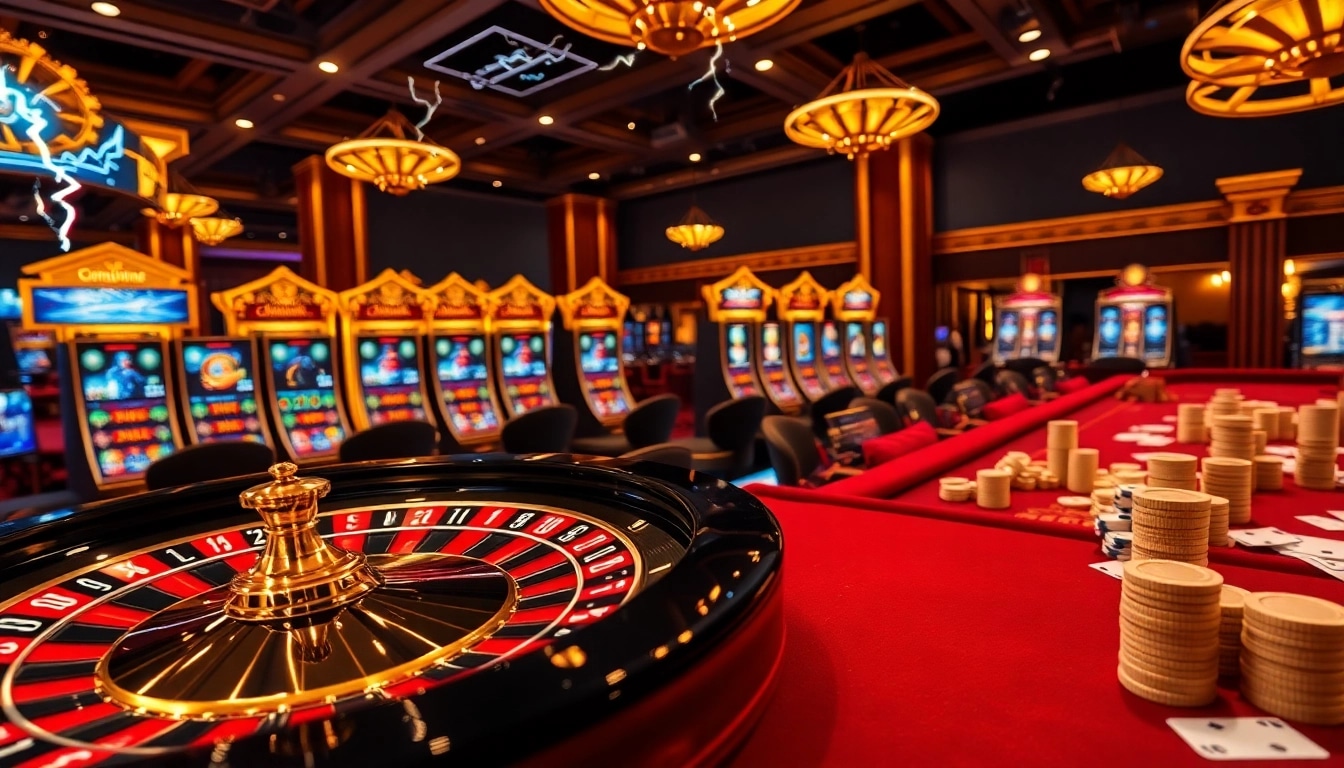 Bermain di mesin slot Olympus 1000 yang megah di tengah suasana kasino yang sibuk.