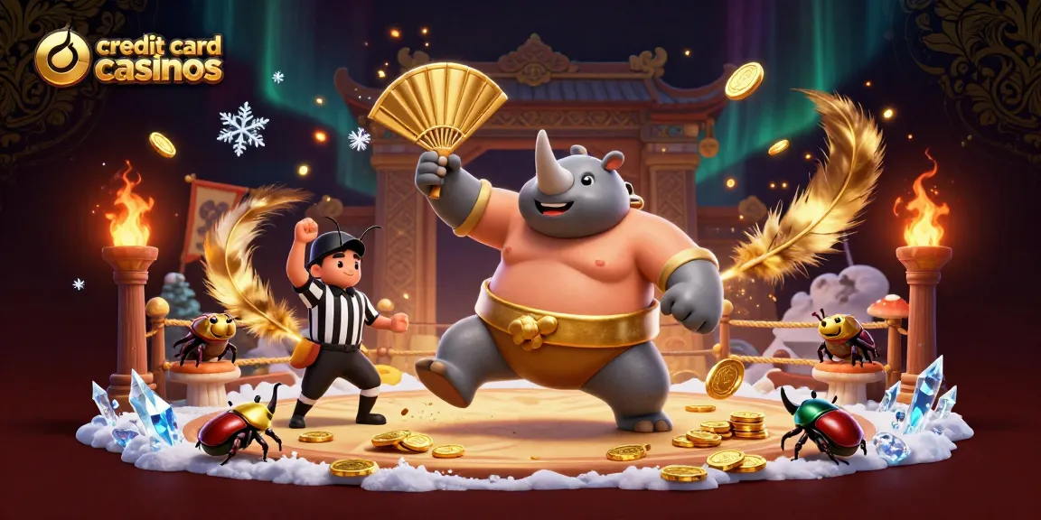Engage with vibrant credit card casinos featuring animated beetles and dynamic gaming elements.