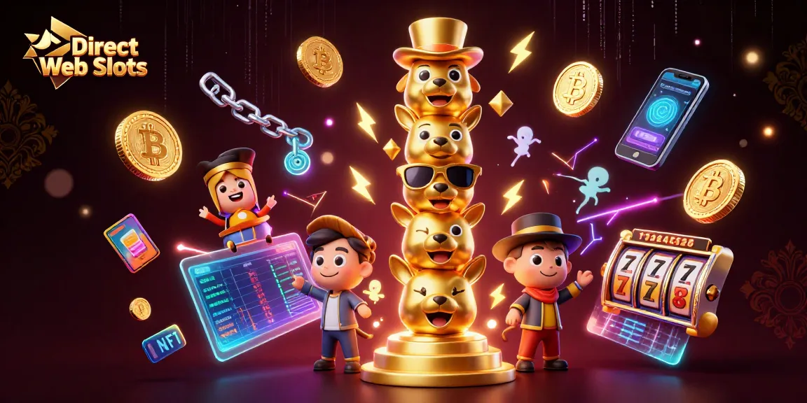 Engage with Direct Web Slots showcasing a vibrant 3D casino scene filled with animated characters and exciting slot game elements.