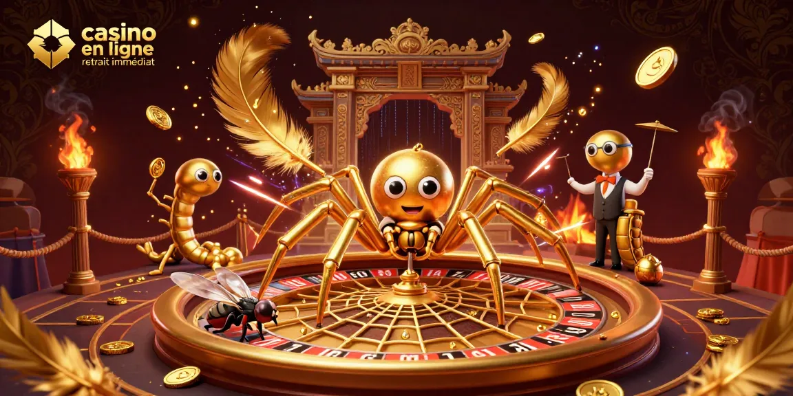 Pariez sur les casinos en ligne à retrait immédiat avec une scène de jeu dynamique et colorée.