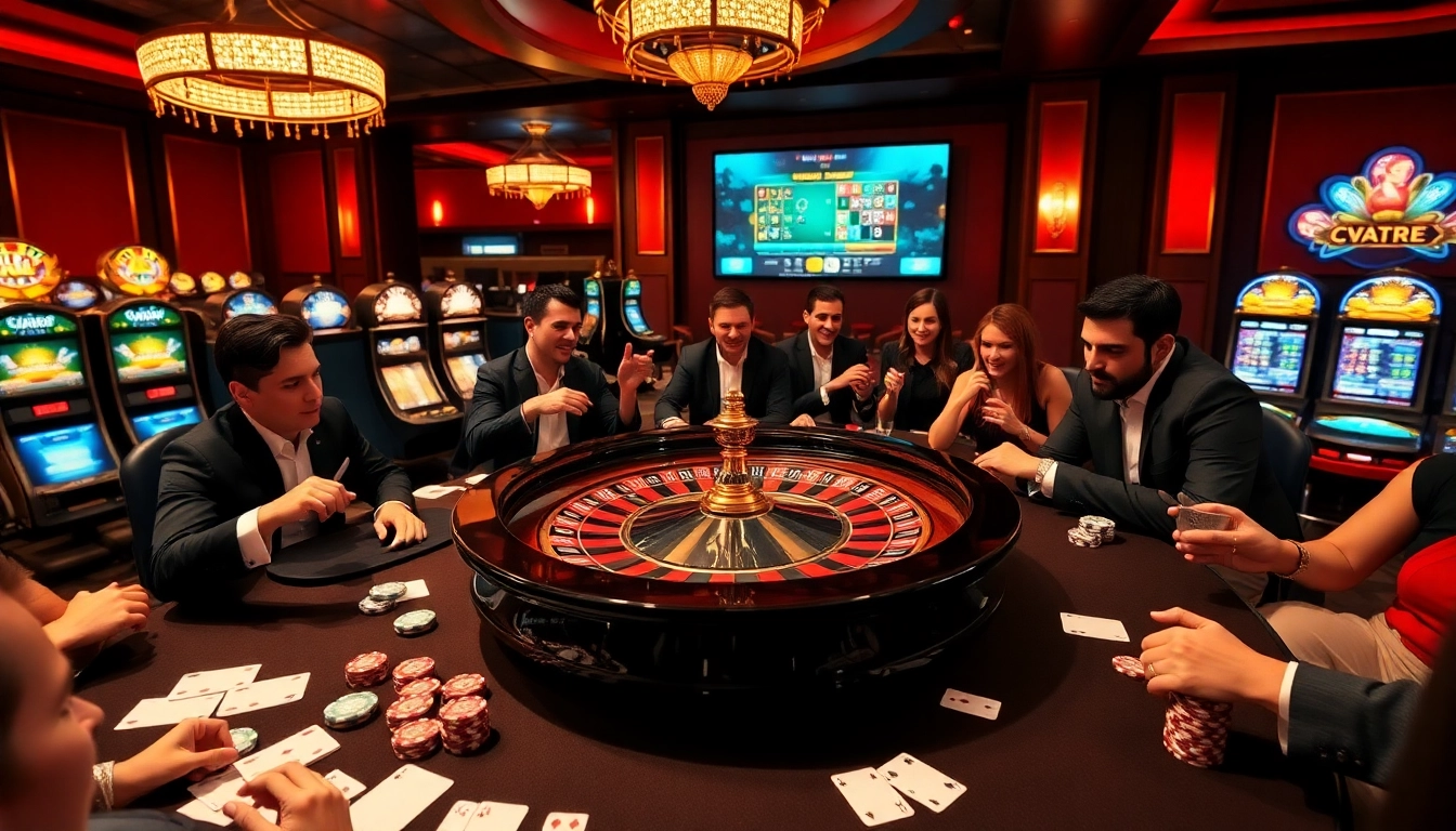 Des joueurs engagés profitent d'un jeu de roulette en direct dans un luxueux casino en ligne argent réel France.