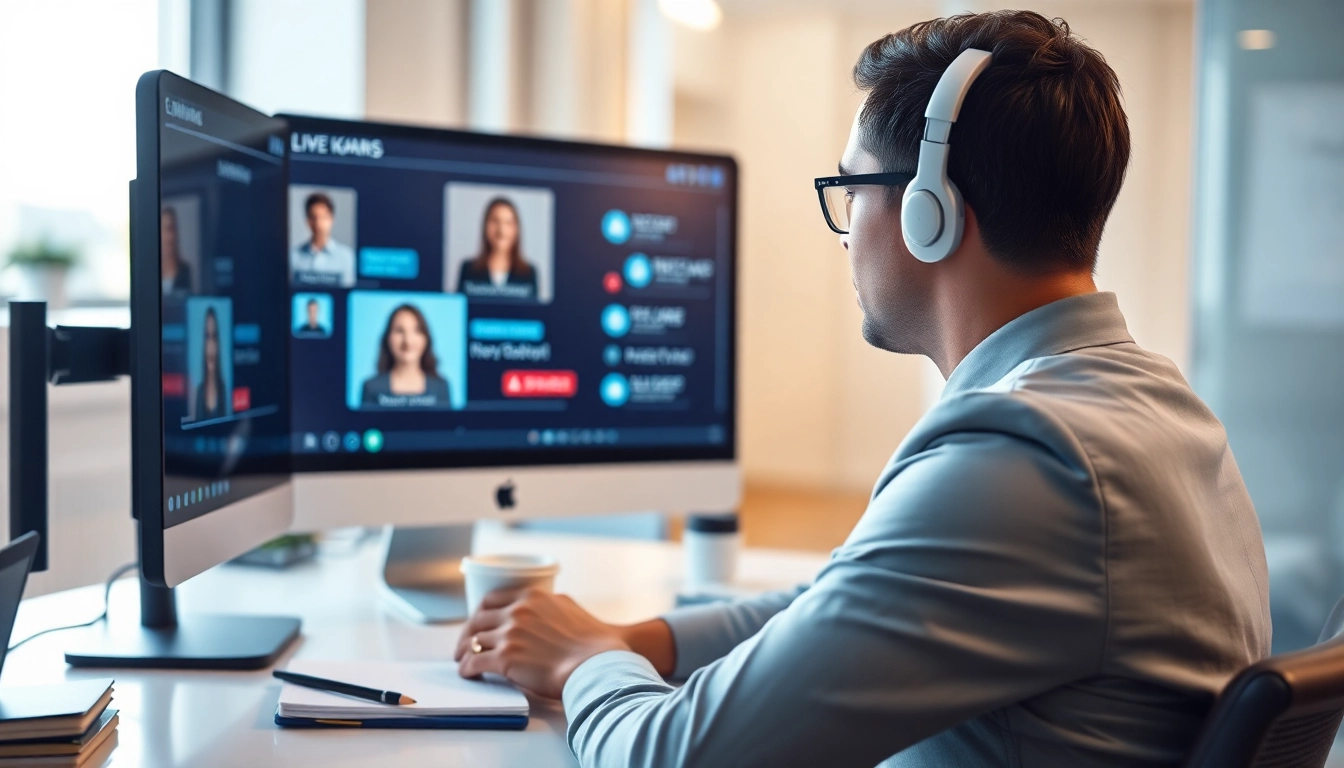 Job seeker participating in AI Interviews within a professional virtual environment.