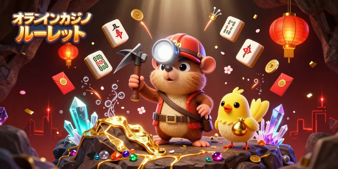 オンラインカジノ ルーレットを遊ぶキャラクターたちが描かれたビジュアルアート