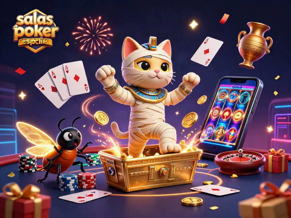 Disfruta de salas de póker online España con la momia egipcia y póker dinámico iluminado.