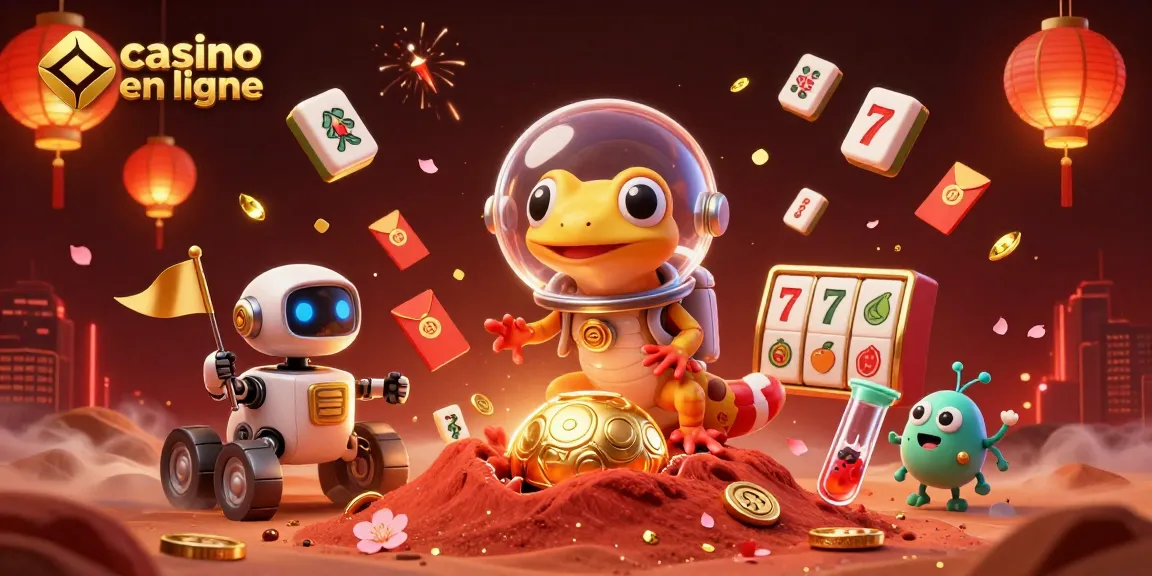 Jouez au casino en ligne avec des symboles chanceux et un gécko martien dans l'espace