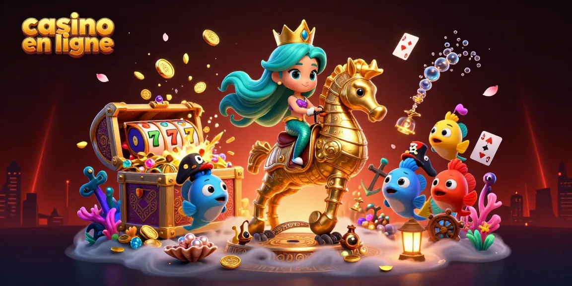 Découvrez le casino en ligne avec des personnages captivants jouant à des machines à sous sous-marines.