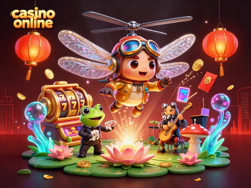 Juega con Bitcoin en un casino online donde un piloto y un insecto disfrutan de un emocionante ambiente de juego.