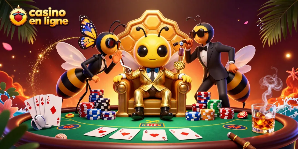 Jouer au casino en ligne avec des personnages de bande dessinée dans une illustration 3D colorée.