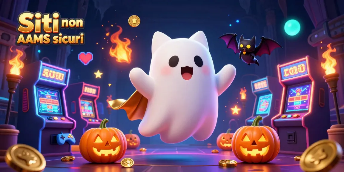 Gioca nei Siti non AAMS sicuri con un gatto fantasma, un pipistrello e simboli di poker luminosi.