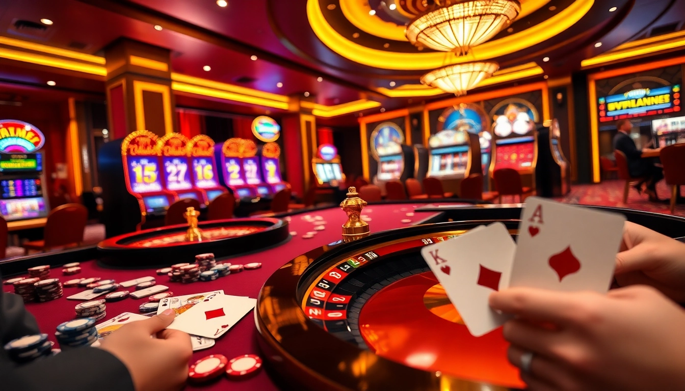 Experience the thrill of Tool xổ số siêu tốc at a vibrant casino setting filled with excitement.