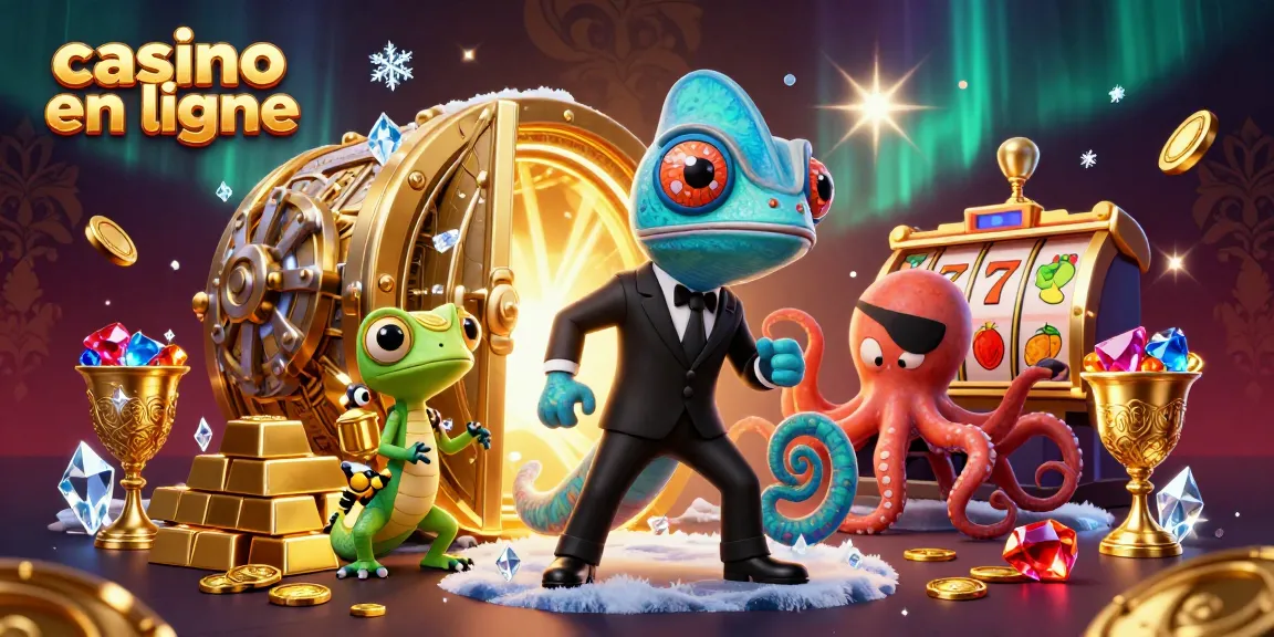 Plongez dans l'univers du casino en ligne avec une illustration captivante des aventures de notre équipe de héros.