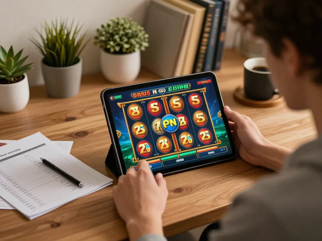Memainkan zeus slot di tablet dalam pengaturan permainan rumah yang nyaman