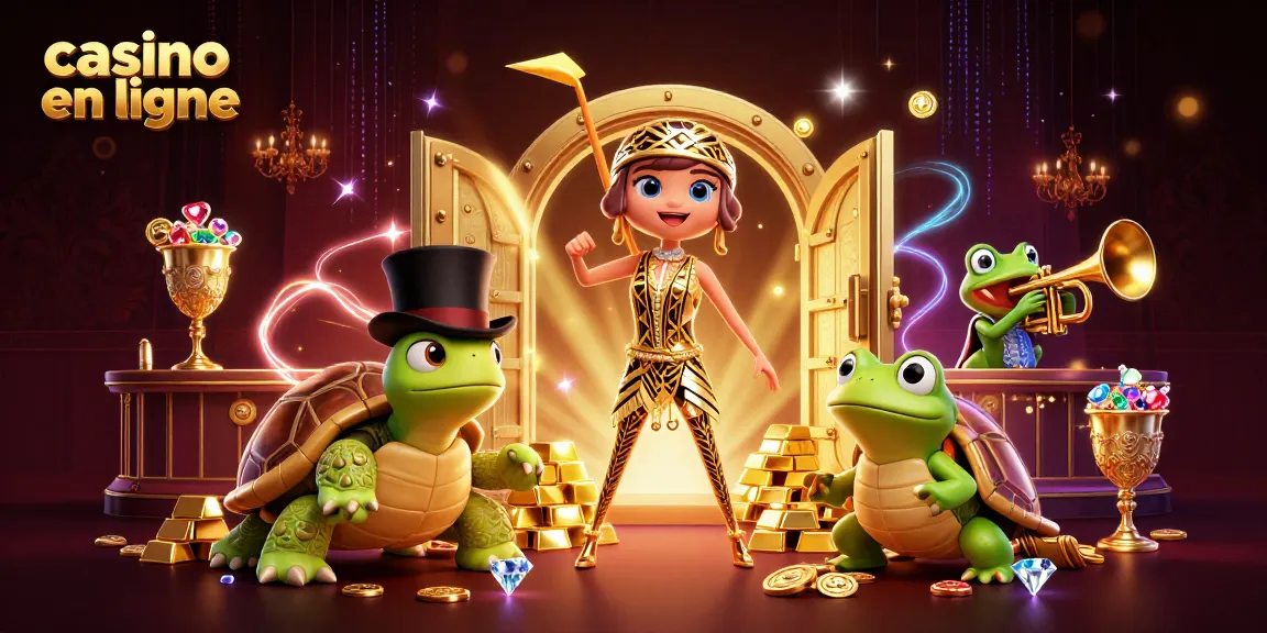 Profitez de l'excitation du casino en ligne avec des personnages animés et des trésors étincelants.