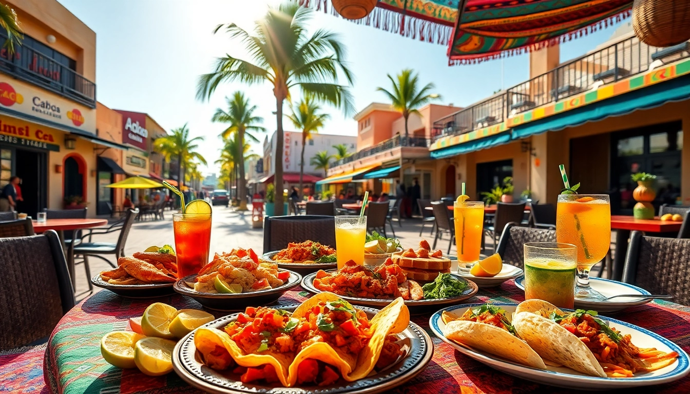 Delicious food options showcasing where to eat in downtown Cabo in a vibrant dining setting.