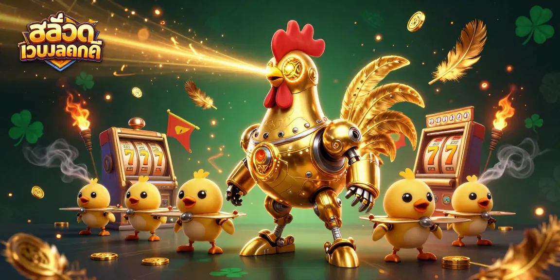 การเล่นสล็อตเว็บตรงแตกดี กับหุ่นยนต์ไก่ทองคำยิงแสงเลเซอร์เพิ่มความตื่นเต้น