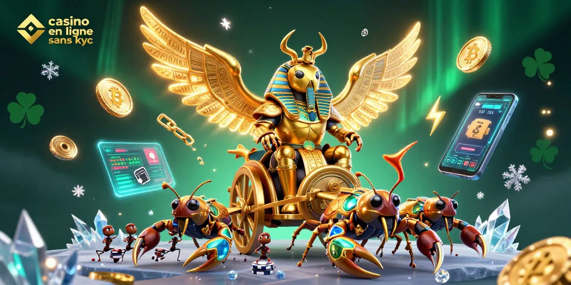 Jouer sur un casino en ligne sans kyc avec des personnages 3D colorés, pièces de crypto-monnaie et ambiance vibrante.