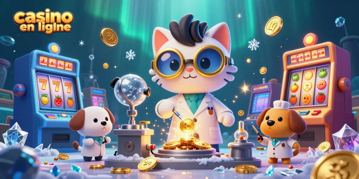 Élaborez sur le casino en ligne avec des machines à sous scintillantes et des personnages animés.