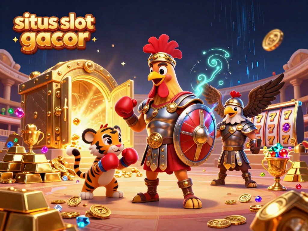 Gambarkan kemenangan di situs slot gacor dengan karakter dan elemen permainan yang penuh warna.