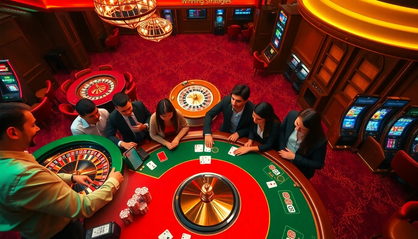Experience the excitement of idnslot at a vibrant casino table surrounded by enthusiastic gamblers.