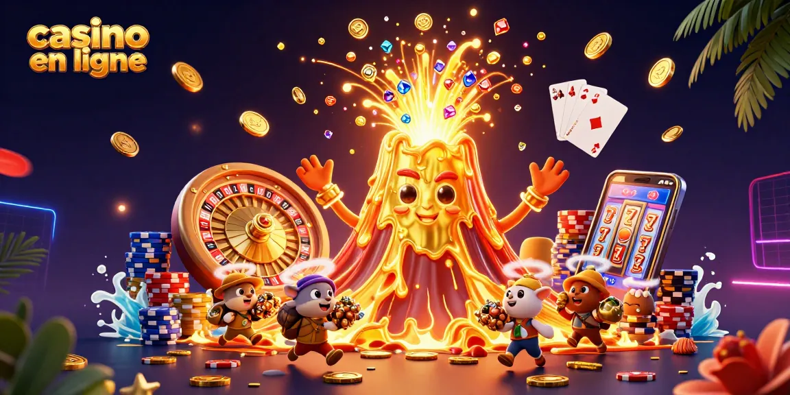 Découvrez le casino en ligne avec un volcan d'or, des trésors et des jeux de casino.