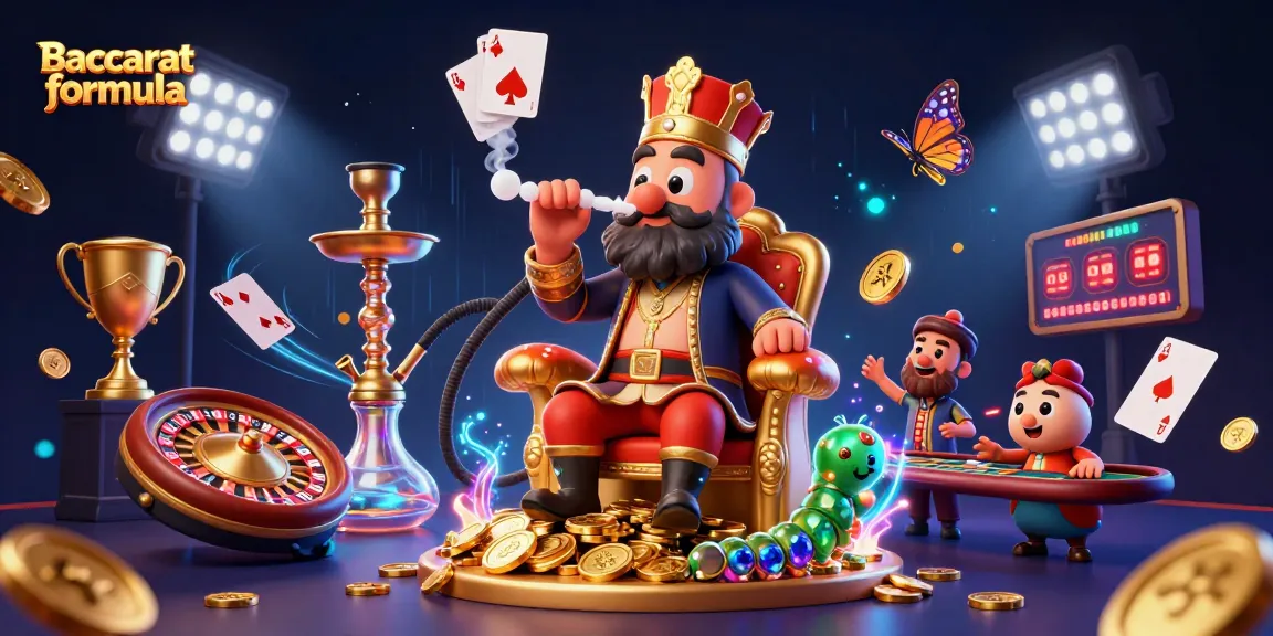 Play Baccarat formula in a vibrant 3D digital casino scene with dynamic characters and rich casino elements.
