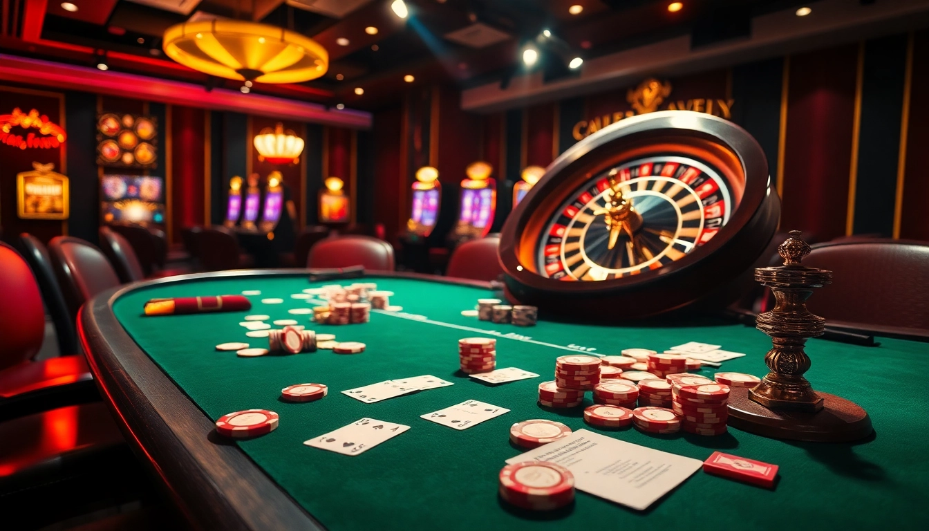 Vivez l'excitation dans un casino en ligne argent réel France luxueux avec des jetons et des cartes vibrants.