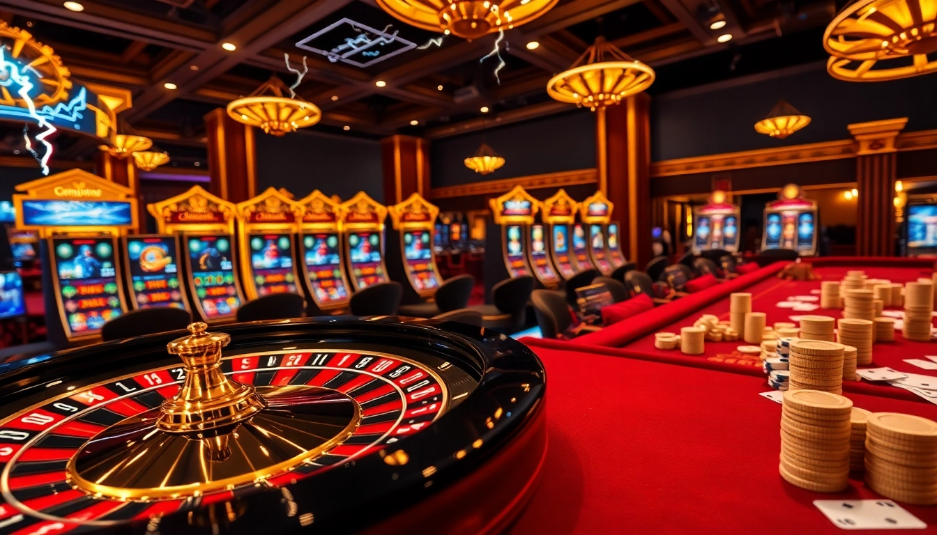 Bermain di mesin slot Olympus 1000 yang megah di tengah suasana kasino yang sibuk.