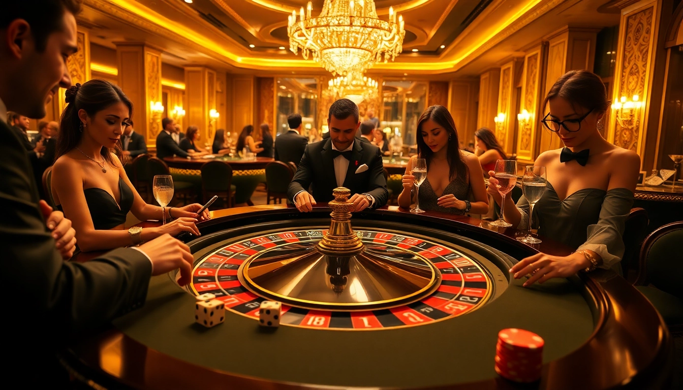 Players enjoying a thrilling game at a luxury casino, capturing the excitement of sex ai in a vibrant atmosphere.