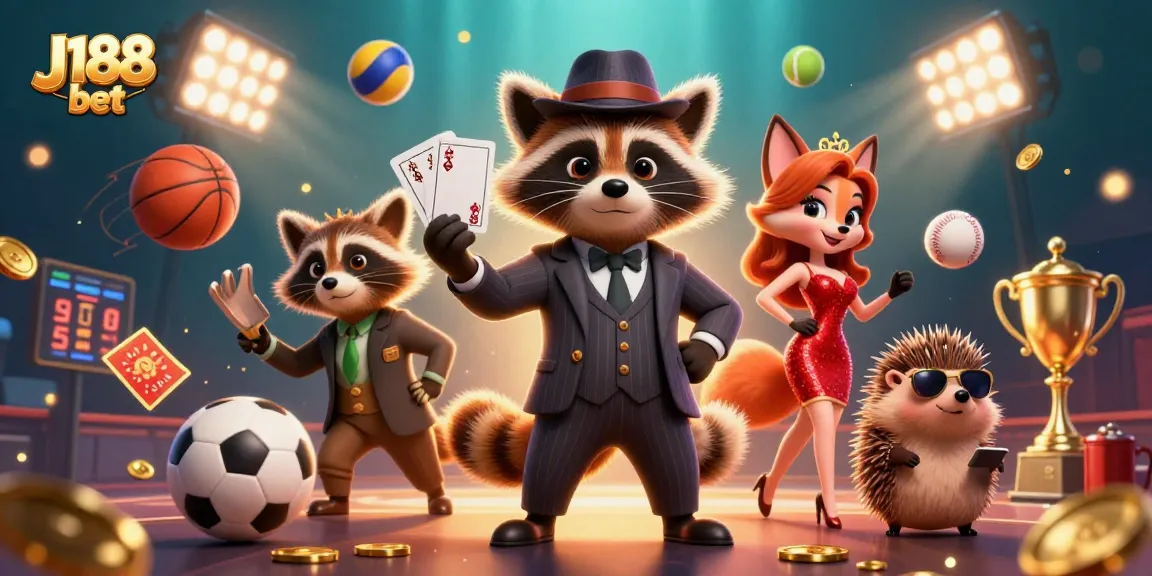 Experience thrilling gaming action with J188 bet and charming characters in a vibrant casino scene.