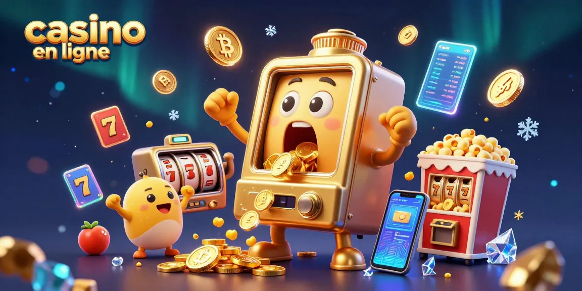 Le jackpot du casino en ligne explose avec une machine à sous dorée et des amis célébrant.