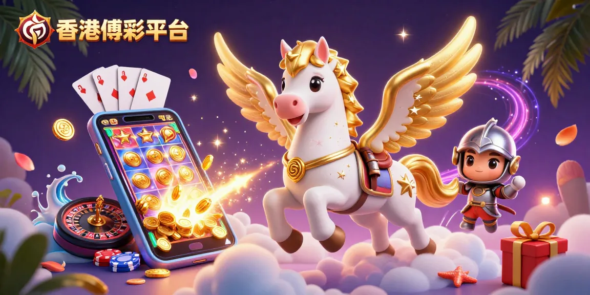 在香港博彩平台体验刺激的游戏,骑着金翼白马的骑士与手机老虎机结合的动态场景