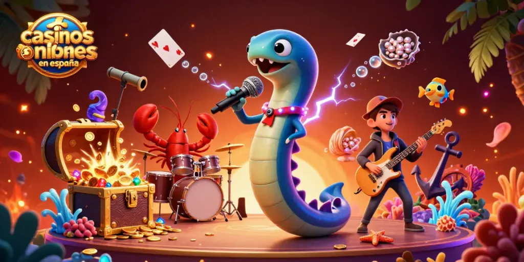 Disfruta en casinos online fiables en España con acción y diversión en esta ilustración 3D vibrante.