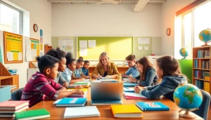 Engage students in collaborative learning about Education in a vibrant classroom.