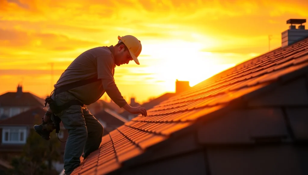 Upgrade your home with Professional roofing services featuring a skilled contractor at work.