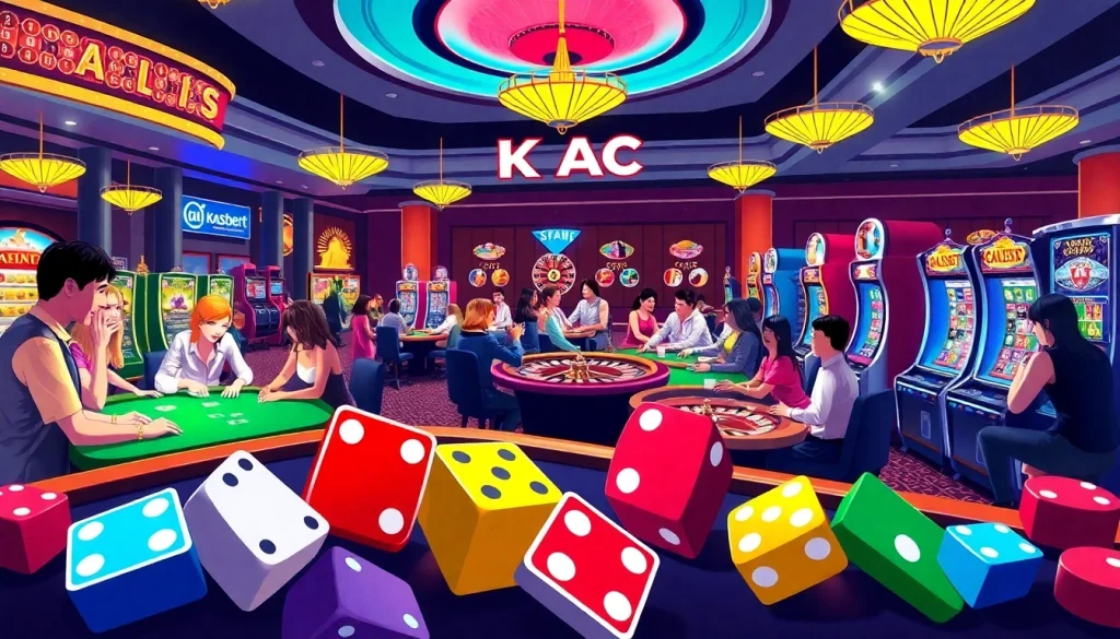 A thrilling casino atmosphere at KJC AC with exciting poker, roulette, and slot machines.