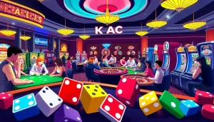 A thrilling casino atmosphere at KJC AC with exciting poker, roulette, and slot machines.