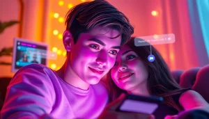 Engaging interaction with a sex chat AI character in a vibrant, cozy setting.