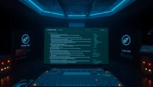 Visual representation of the hidden wiki dark web, showcasing .onion links and a mysterious digital interface.