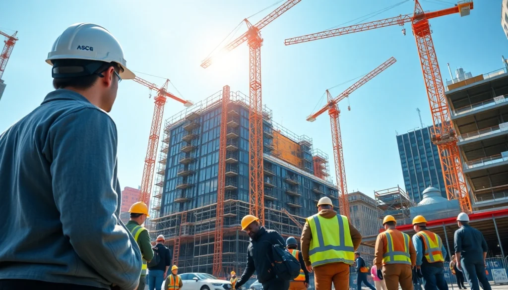 Dynamic view of a Manhattan Construction Manager directing a busy urban site.